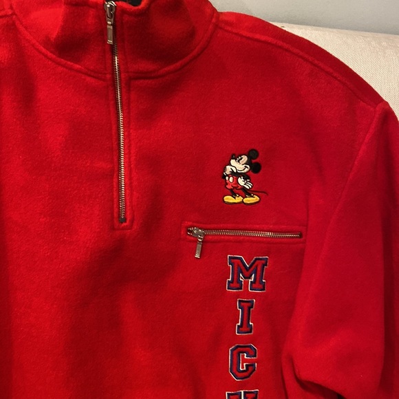 The Disney Store MICKEY red fleece XL shirt top men sweater